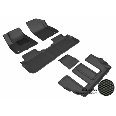 3D Maxpider R1 R2 R3 Kagu Floor Mat Bucket Seating for GMC Acadia 2017, Black L1GM02201509